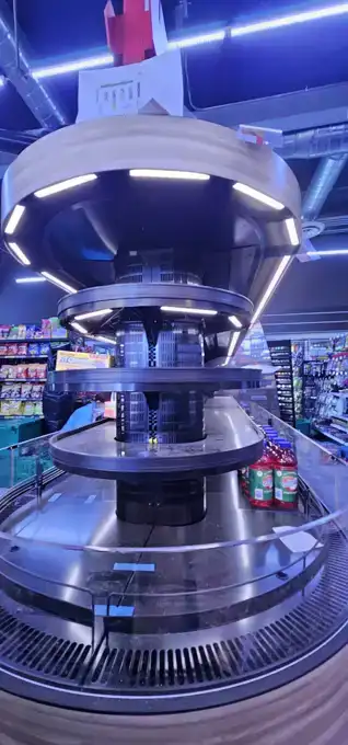 Illuminated cold-vault and beverage fixtures.
