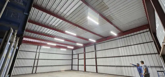 New lighting installed and energized in the main bay.
